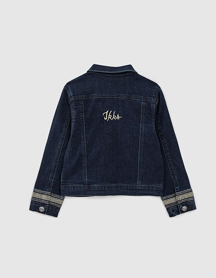 M&auml;dchenjeansjacke in Rinse-Waschung mit Stickerei-5