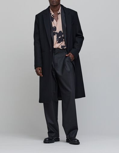 Pure Edition-Abrigo largo de lana negra para hombre - IKKS