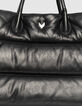 Cabas noir cuir matelassé Femme-4
