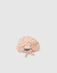 Gorra melocotón estampado floral bordado niña-3