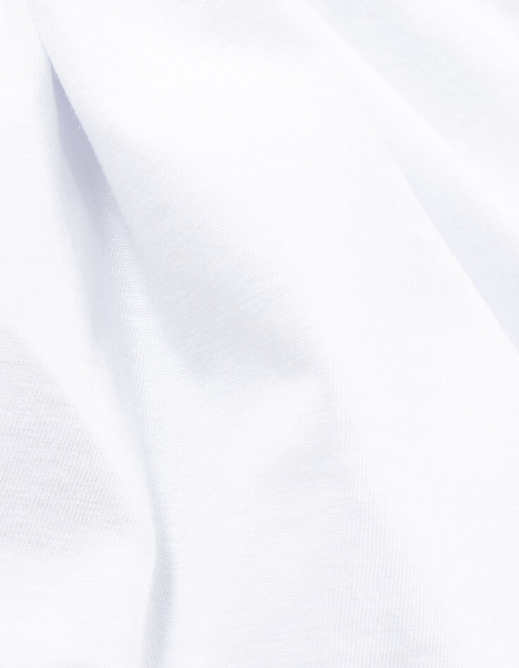 T-shirt blanc coton bio tennis flocage raquette gar&ccedil;on-6