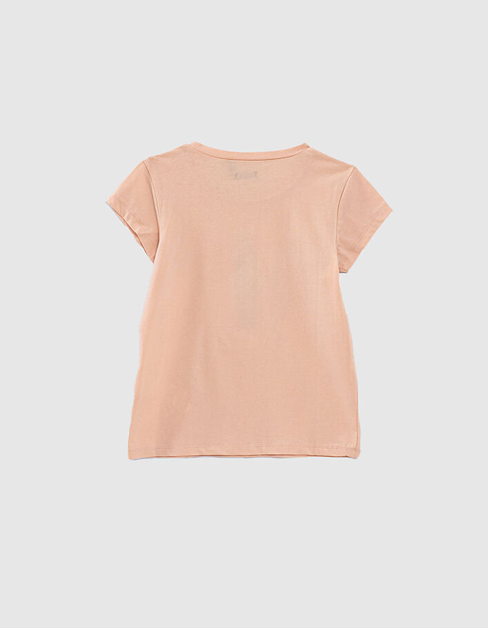 Tee-shirt rose poudré visuels surfs à motifs fille - IKKS