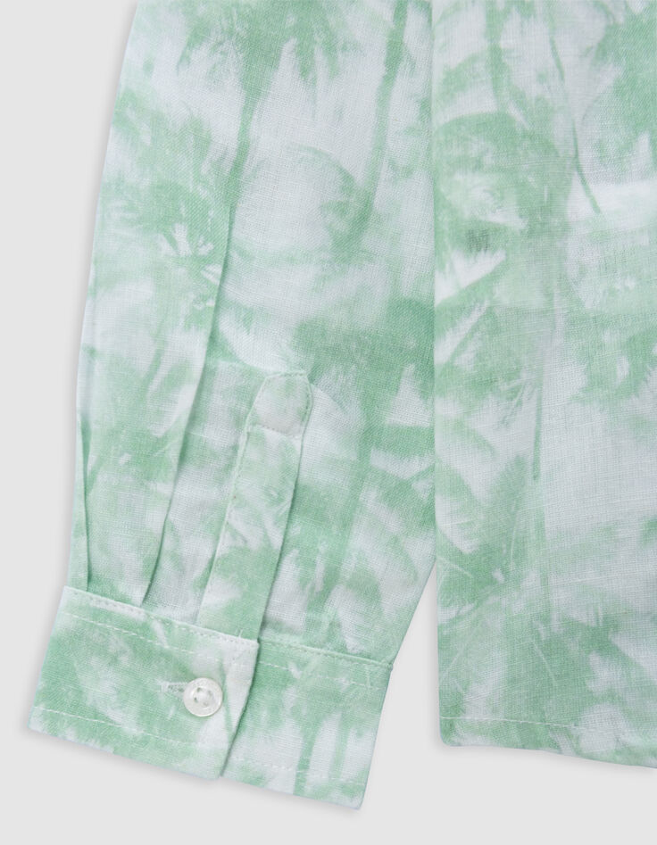 Groen overhemd aquarel-palmboom jongens-7