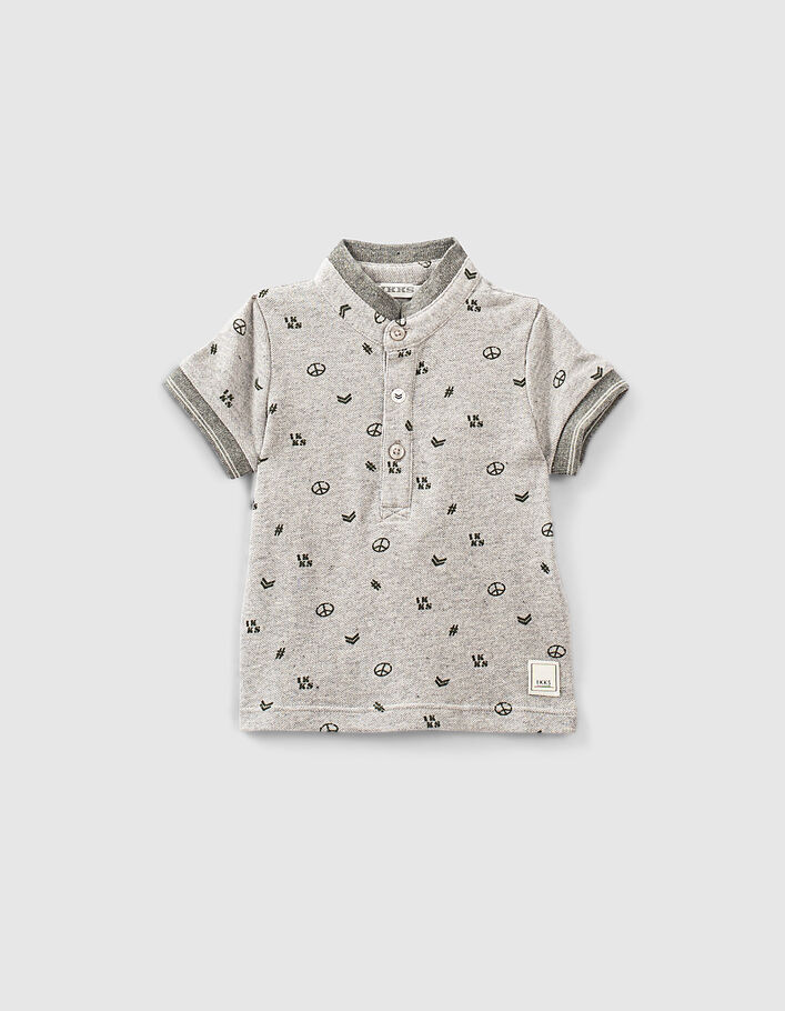 Mittelgraues Poloshirt mit dezentem Print für Babyjungen  - IKKS
