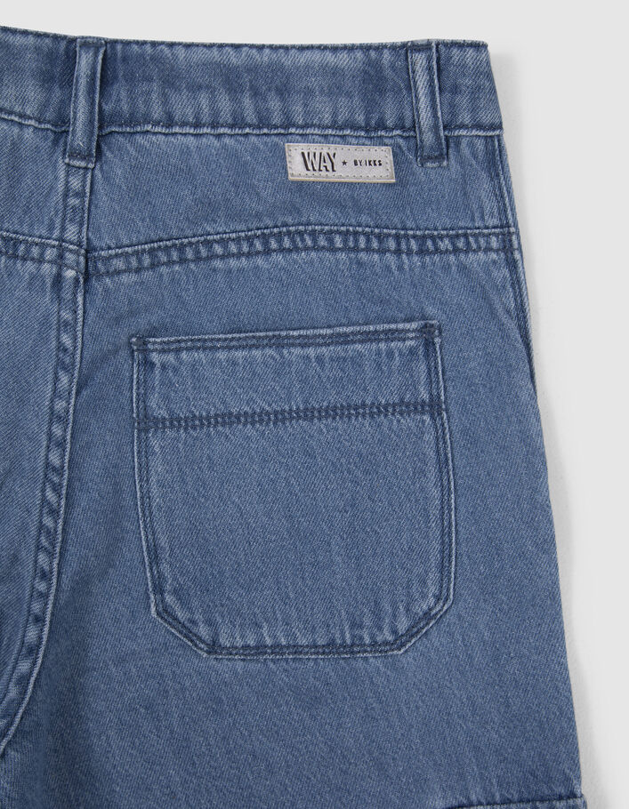 Blauwe BATTLE-jeans extra wijd meisjes-7