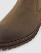 Chelsea boots beiges cuir semelles crant&eacute;es Homme-5