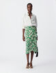 Jupe midi verte imprimé maxi tropical Femme-2