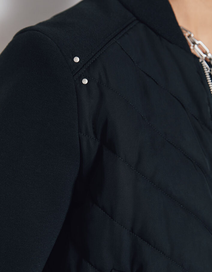 Women's black chevron quilting light padded jacket - IKKS