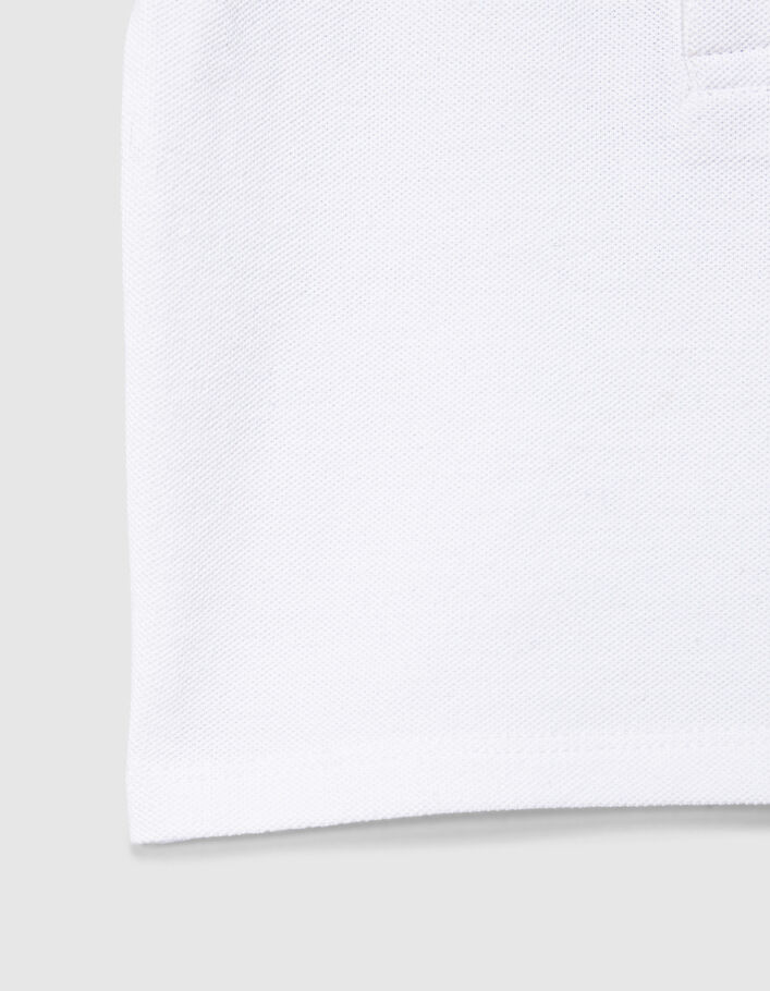 Polo blanc coton bio brodé logo IKKS bébé garçon - IKKS