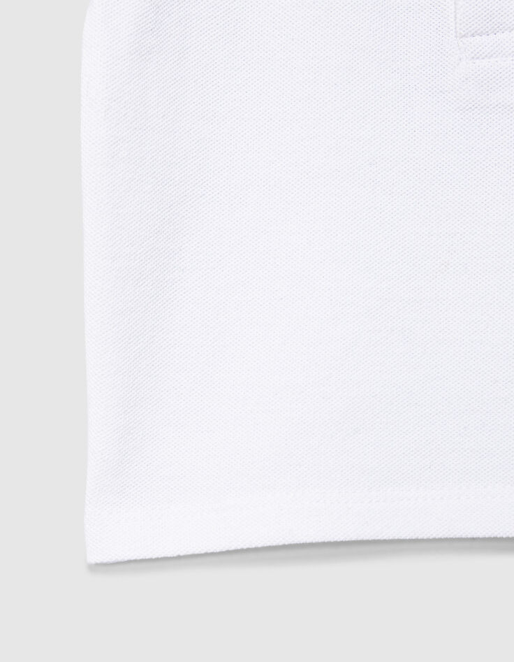Baby boys’ white organic cotton polo shirt, IKKS logo-4