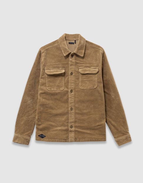 Kaki overhemd lange mouwen ribfluweel jongens - IKKS