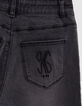 Girl's MOM grey studded jeans-6