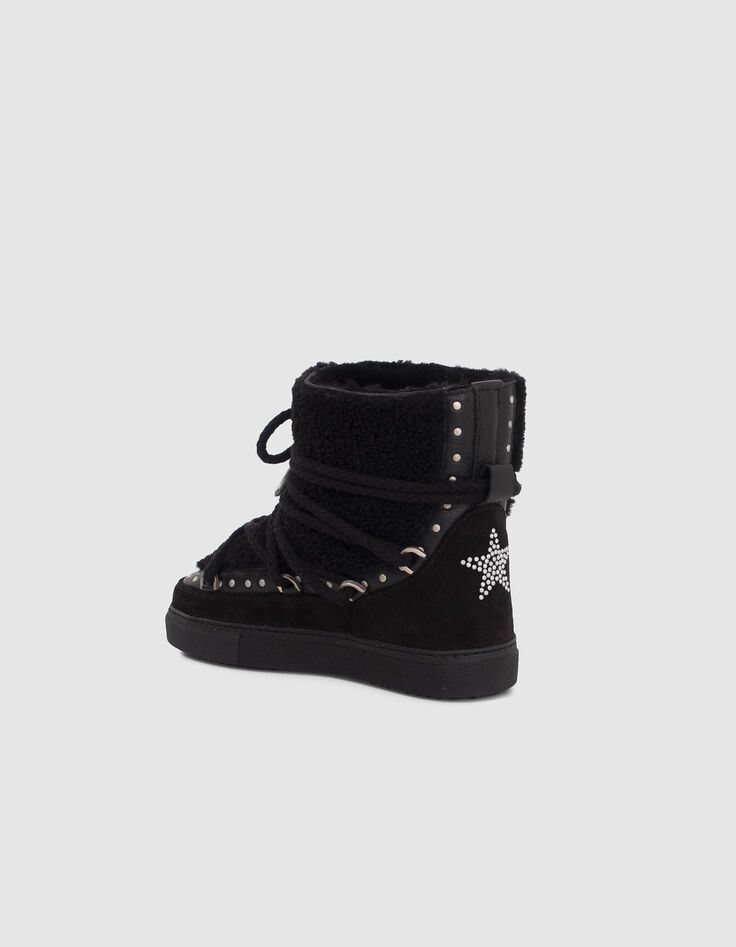 Women’s black INUIKII x IKKS suede fleece-lined boots-3