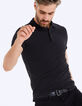 Polo negro falso liso Hombre-1
