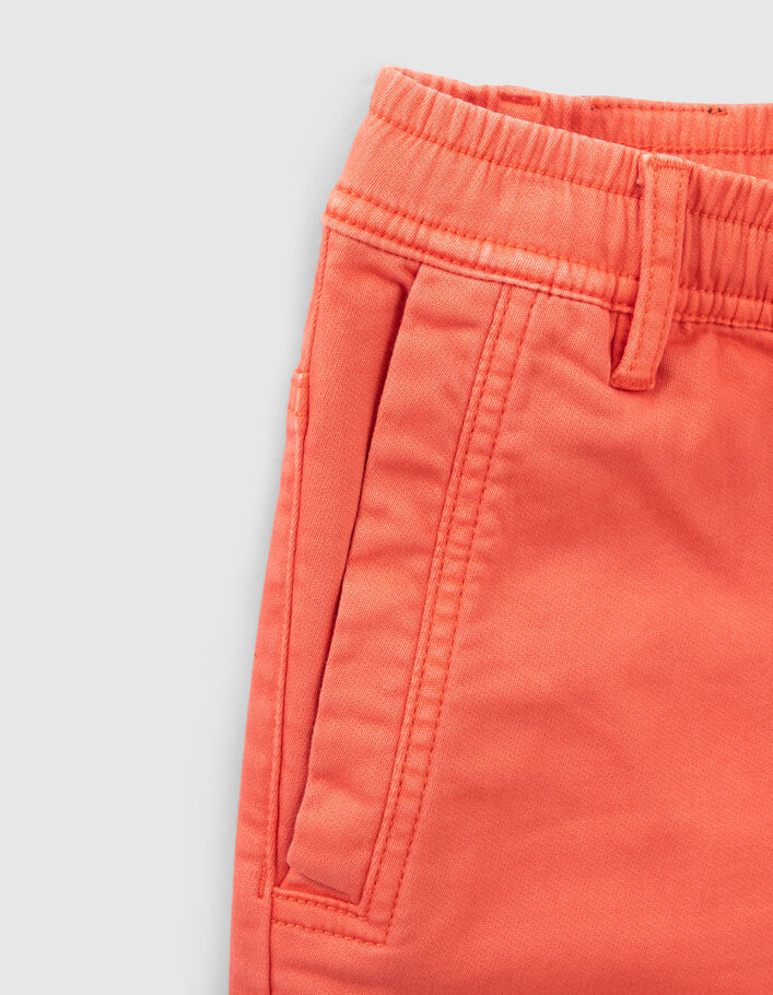 Boys’ dark orange elasticated waist Bermuda shorts - IKKS