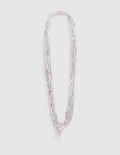Sautoir r&eacute;glable mix maille et cadenas Femme - IKKS
