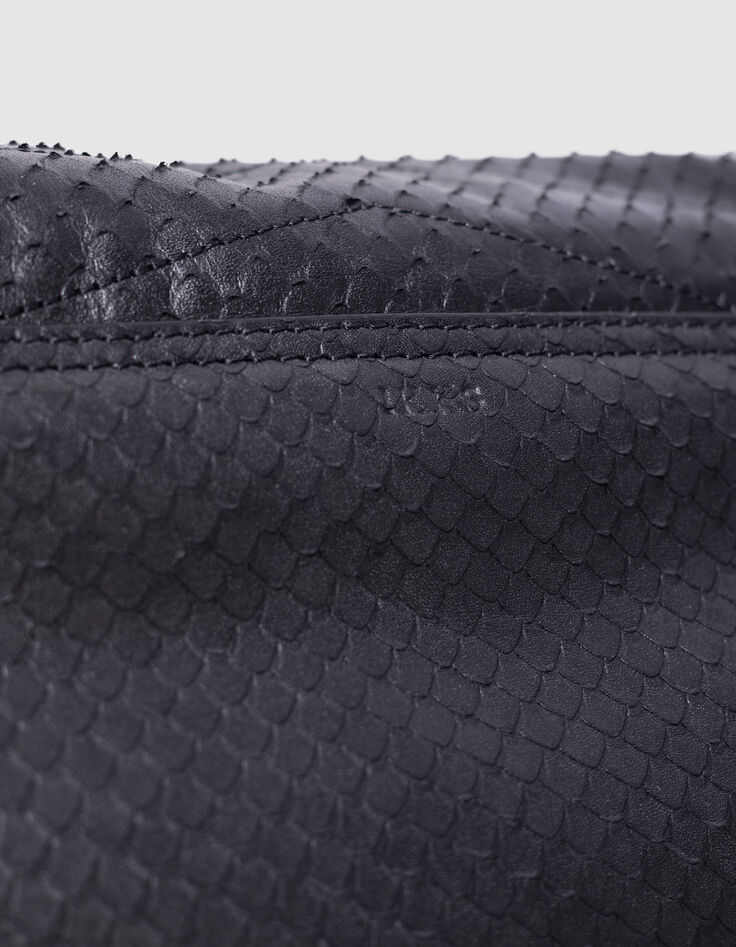 Sac THE 1. noir cuir embossé effet python Taille XL Femme-5