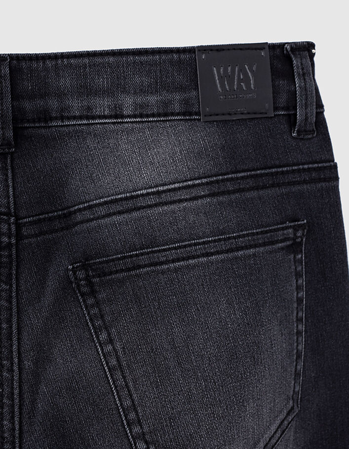 Black used slim jeans herstelde slijtplekken jongens  - IKKS