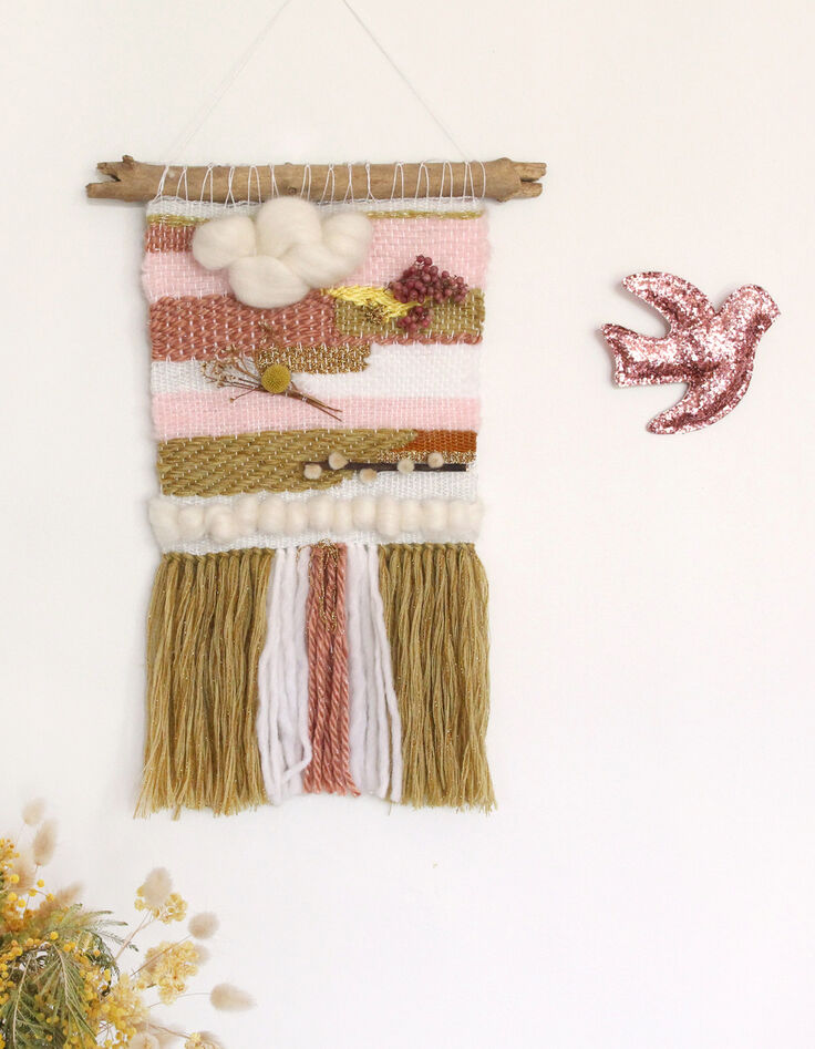 Hirondelle en tissu pailleté rose BARNABE AIME LE CAFE-1