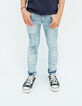 Jean slim faded blue printé coton bio waterless garçon -2