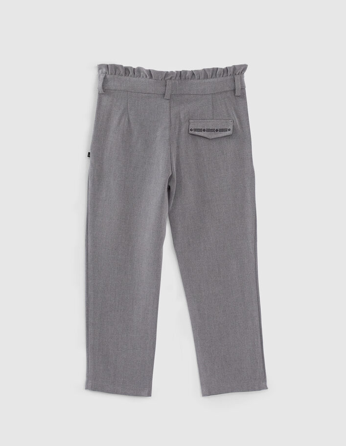 Girls’ grey marl trousers with gathered waistband - IKKS