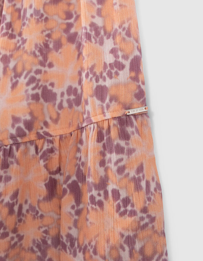 Lichtpaarse jurk print psychedelische bloemen meisjes - IKKS