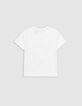 Camiseta blanca algodón tucán flores niña-3