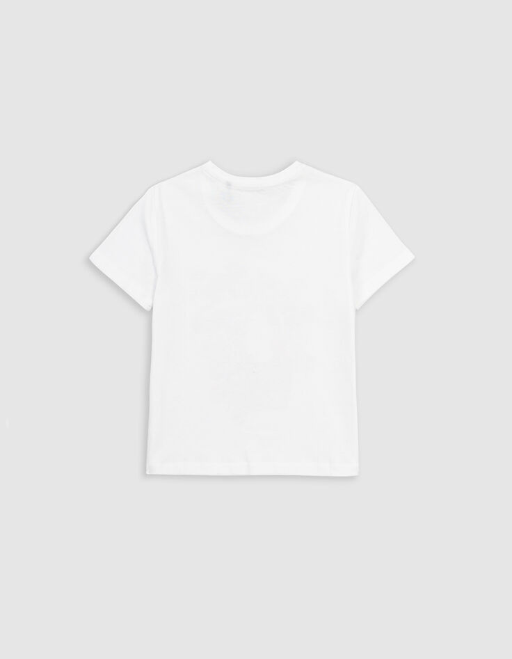 Camiseta blanca algodón tucán flores niña-3
