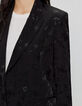 Women’s black plant motif jacquard suit jacket-5
