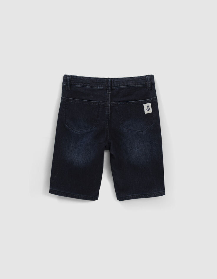 Ungebleichte Jungenjeansbermudas mit Kordelzug -3