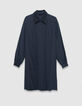 Women’s navy shirt dress, detachable double jewel collar-6
