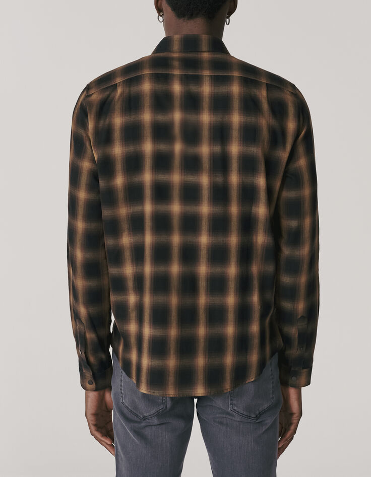 Men&rsquo;s black checked motif REGULAR shirt-3