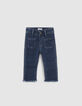 Blaue Jeans mit Beinfransen und Schalgürtel für Baby Girls-6