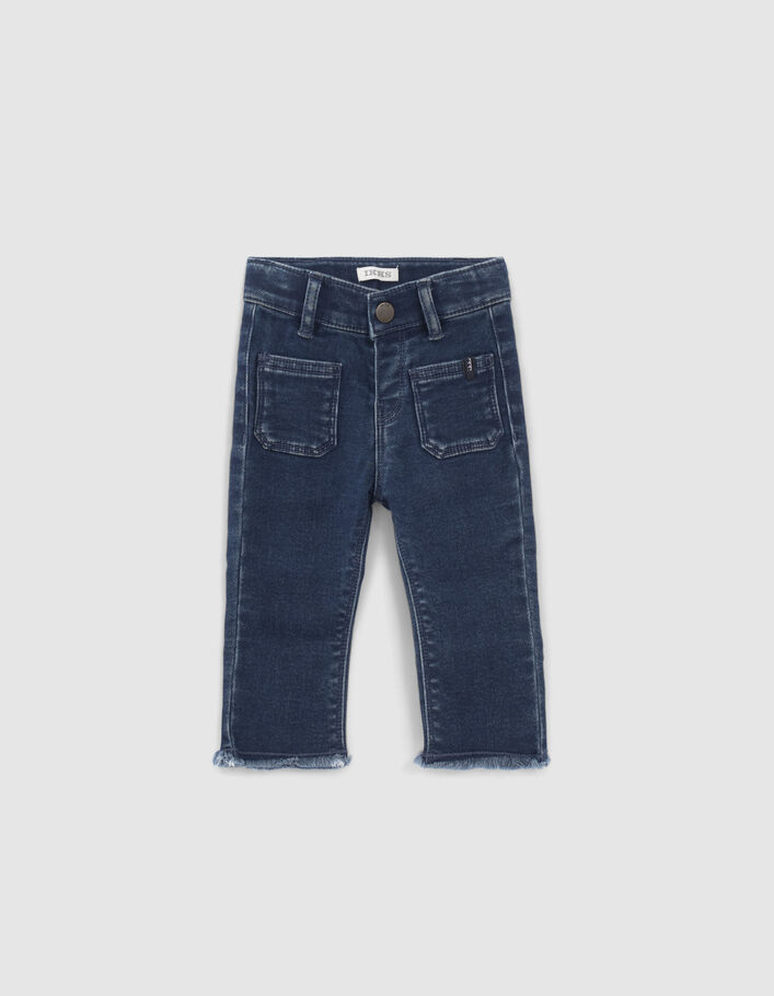 Blaue Jeans mit Beinfransen und Schalgürtel für Baby Girls-6