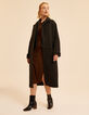 Manteau long marron motif chevrons I.Code-3