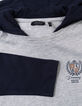 Grijs T-shirt biokatoen trompe l'oeil mouwen jongens-6