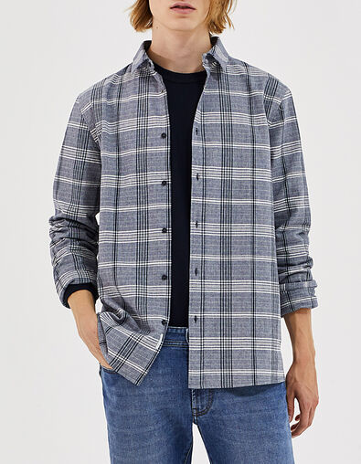 Chemise REGULAR marine à carreaux Homme - IKKS