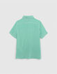 Boys’ green LENZING™ ECOVERO™ shirt, graphic palm trees-3