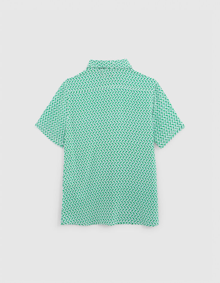 Boys’ green LENZING™ ECOVERO™ shirt, graphic palm trees-3