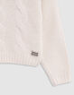 Jersey de punto de cuello alto crudo para niña-6
