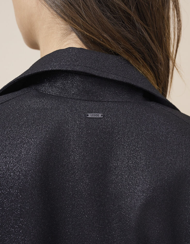 Veste noire irisée esprit motard I.Code-5 Veste noire irisée esprit motard I.Code-5