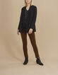 Blouse noire imprimé cachemire cravate I.Code-6