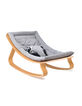 CHARLIE CRANE Levo baby walnut rocker, sweet grey cushion-1