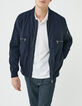 Men’s navy nylon bomber jacket-1