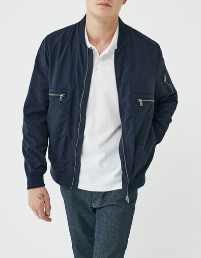 Men’s navy nylon bomber jacket - IKKS