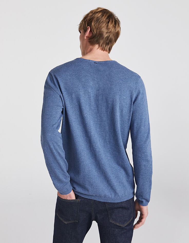 Men’s stone fine slub knit sweater-3 Men’s stone fine slub knit sweater-3