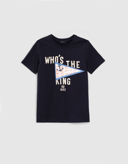 Boys’ navy patched flag T-shirt