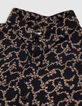 Men's black SLIM shirt with skull and flowers print-6