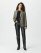 Women’s beige houndstooth suit jacket-1
