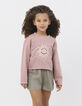 Rosa Maxi-Mädchensweatshirt, Sonnenauge, Glitzermotive-2